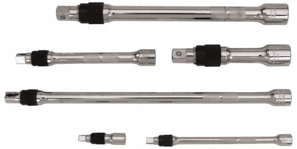 Proto - 1/4, 3/8 & 1/2" Drive Socket Locking Extension Set - 6 Pieces, Includes 1/4" Drive: 2", 6" & 3/8" Drive: 6", 12" & 1/2" Drive: 5", 10" Lengths - Strong Tooling