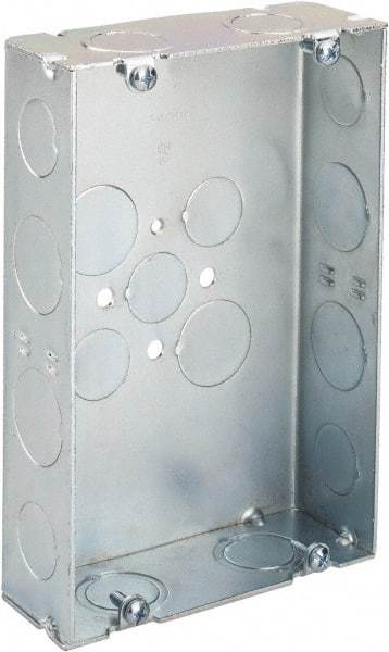 Cooper Crouse-Hinds - 2 Gang, (17) 1/2 & 3/4" Knockouts, Steel Rectangle Wall Box - 4-1/2" Overall Height x 6-13/16" Overall Width x 1-5/8" Overall Depth - Strong Tooling