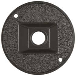 Cooper Crouse-Hinds - 1 Outlet, 1/2" Hole Diam, Powder Coat Finish, Round Noncorrosive Weatherproof Box Cover - 4-1/2" Wide x 9/16" High, Wet Locations, Aluminum, UL Listed - Strong Tooling