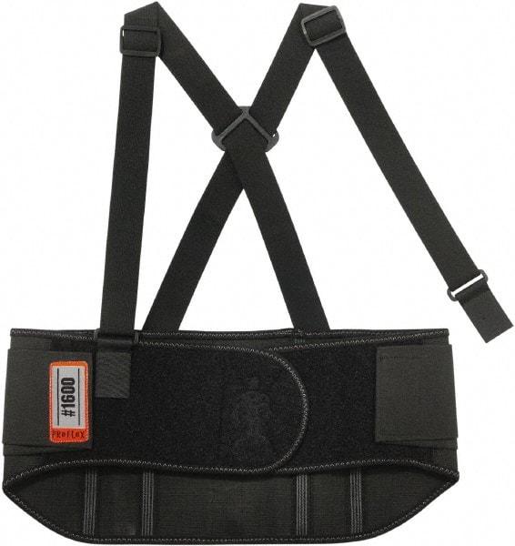 Ergodyne - Size M, Elastic Belt with Adjustable Shoulder Straps - 30 to 34" Waist, 9" Wide, Detachable Strap, Black - Strong Tooling