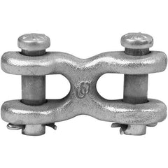 Campbell - Zinc Plated Forged Steel Double Clevis Link - 1/4" Diameter, 3,900 Lb Load Limit - Strong Tooling