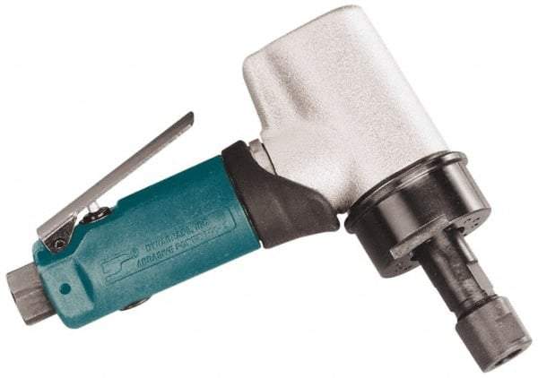 Dynabrade - 1/4" Collet, Angle Handle, Air Angle Die Grinder - 18,000 RPM, Front Exhaust, 35 CFM, 0.7 hp, 90 psi, 1/4 NPT Inlet - Strong Tooling