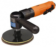 Cleco - 5" Pad Diam, 9,000 RPM, 0.6 hp, Handheld Pneumatic Buffer - 30 CFM, 5/8-11" Spindle Thread, 1/4" Inlet - Strong Tooling