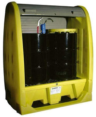 Enpac - 2 Drum, 58 Gal Sump Capacity, Pallet with Rolltop Hardcover - 69" High, Vertical Storage, Polyethylene - Strong Tooling