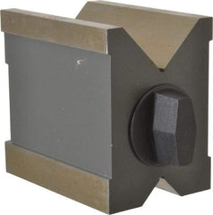 SPI - 0.19 to 70mm Capacity, 90° Angle, Hardened Steel V-Block - 3-15/16" Long x 2-3/4" Wide x 3-3/4" High, Sold as Individual - Strong Tooling