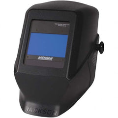 Jackson Safety - 5" Window Width x 4" Window Height, 9 to 13 Shade Auto-Darkening Lens, Fixed Front Welding Helmet - Black Plastic Blue Lens - Strong Tooling