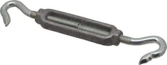 Made in USA - 112 Lb Load Limit, 5/16" Thread Diam, 2-9/16" Take Up, Aluminum Hook & Hook Turnbuckle - 3-7/16" Body Length, 7/32" Neck Length, 6-3/4" Closed Length - Strong Tooling