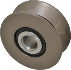 Osborn International - 4-1/2" Roller Diam x 1-13/16" Width, V Grooved Yoke Roller - Steel, 14,300 Lb Dynamic Cap - Strong Tooling