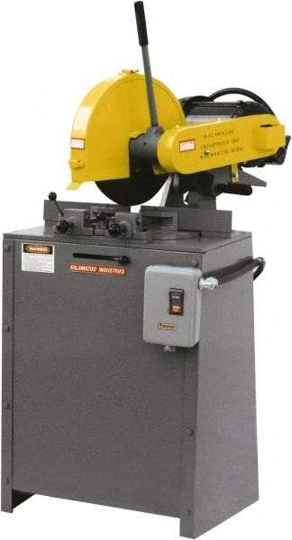 Kalamazoo - 14" Blade Diam, 1" Arbor Hole, Miter Chop & Cutoff Saw - 4,400 RPM, 5 hp, 220 Volts, 1 Phase - Strong Tooling