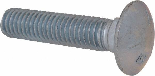 Value Collection - 7/16-14 UNC 2" Length Under Head, Standard Square Neck, Carriage Bolt - Grade 5 Steel, Zinc-Plated Finish - Strong Tooling