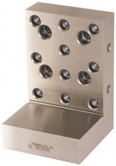 Suburban Tool - 3" Wide x 2-3/4" Deep x 3" High Steel Precision-Ground Angle Plate - Stepped Plate, Machined Holes on Surface, Open End, 9/16" Thick, Pair of Plates - Strong Tooling