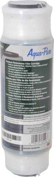 3M Aqua-Pure - 3" OD, 5µ, Cellulose Fiber Carbon & Scale Cartridge Filter - 9-3/4" Long, Reduces Dirt, Rust, Tastes, Odors & Scale - Strong Tooling