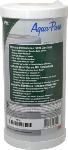 3M Aqua-Pure - 4-1/2" OD, 25µ, Large Diameter Carbon Cartridge Filter - 9-3/4" Long, Reduces Sediments, Tastes, Odors & Chlorine - Strong Tooling