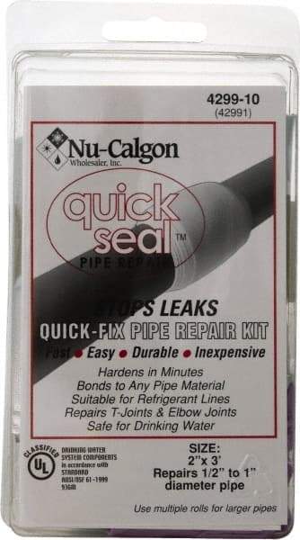 Nu-Calgon - 2" Wide x 3' Long General Purpose Pipe Repair Tape - -450 to 550°F, White - Strong Tooling