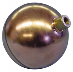 Made in USA - 10" Diam, Spherical, Round Spud Connection, Metal Float - 3/8" Straight Thread, Stainless Steel, 600 Max psi, 14 Gauge - Strong Tooling