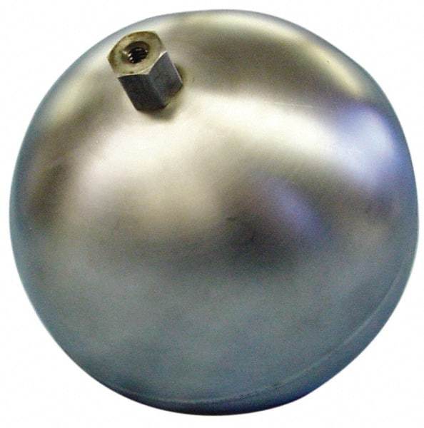 Made in USA - 10" Diam, Spherical, Hex Spud Connection, Metal Float - 3/8" Straight Thread, Stainless Steel, 450 Max psi, 18 Gauge - Strong Tooling