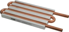 Lytron - 6" Long x 3-1/2" High, Straight Connection Copper Tube Cold Plate - 3/8 OD Tube, 4-Pass Fluid Path, Water Cooling, 1/2" Thick - Strong Tooling