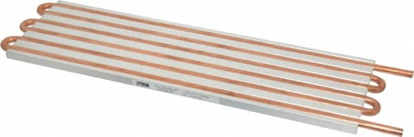 Lytron - 12" Long x 3-3/4" High, Straight Connection Copper Tube Cold Plate - 1/4 OD Tube, 6-Pass Fluid Path, Water Cooling, 0.31" Thick - Strong Tooling