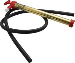 Jabsco - 15 Strokes per Gal, 1/2" Outlet, Brass Hand Operated Plunger Pump - 16 oz per Stroke, 17" OAL, For 5 Gal Drums, For Oil & Diesel Fuel - Strong Tooling