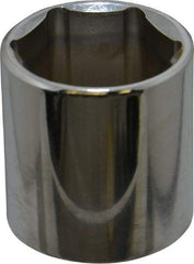 Proto - 3/8" Drive, Standard Hand Socket - 6 Points, 1-5/16" OAL, Chrome Vanadium, Chrome Finish - Strong Tooling