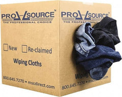 PRO-SOURCE - Reclaimed Rags - Assorted Colors, Denim, Low Lint, 5 Lbs. at 2 to 4 per Pound, Box - Strong Tooling