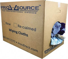 PRO-SOURCE - Reclaimed Rags - Assorted Colors, Terry Cloth, Medium Lint, 50 Lbs. at 3 to 4 per Pound, Box - Strong Tooling