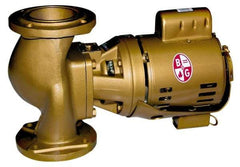 Bell & Gossett - 1/6 hp, 16-5/8" Long, 1 Phase, Bronze Housing, Brass Impeller, Inline Circulator Pump - 115 Volt, 60 Hz, 8-1/2" Flange Width, Bell & Gossett Part No. 102217, 125 Max psi, ODP Motor - Strong Tooling