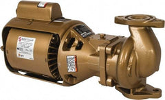 Bell & Gossett - 1/12 hp, 14-7/8" Long, 1 Phase, Bronze Housing, Brass Impeller, Inline Circulator Pump - 115 Volt, 60 Hz, 6-3/8" Flange Width, Bell & Gossett Part No. 106197, 125 Max psi, ODP Motor - Strong Tooling