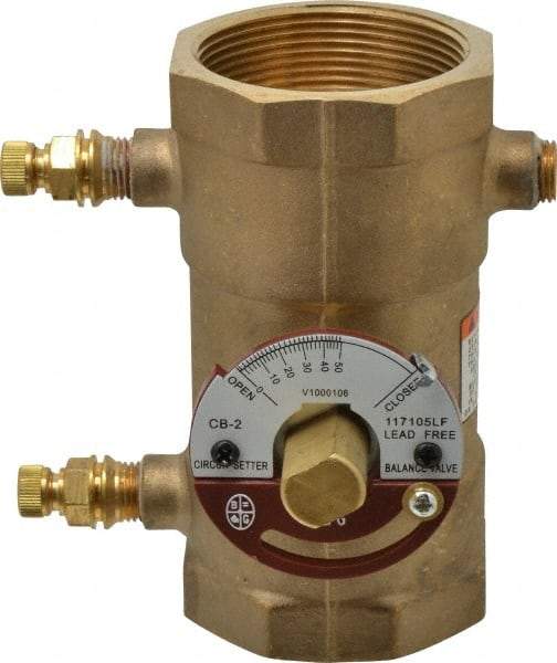 Bell & Gossett - 2" Pipe, Threaded End Connections, Inline Calibrated Balance Valve - 5-1/8" Long, 4-1/8" High, 300 Max psi, Brass Body - Strong Tooling