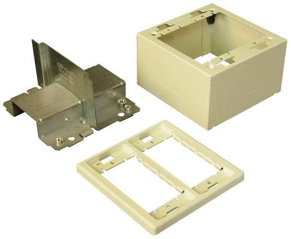 Wiremold - 4-3/4 Inch Long x 4-3/4 Inch Wide x 2-3/4 Inch High, Rectangular Raceway Box - Ivory, For Use with Wiremold 2400 Series Raceways - Strong Tooling