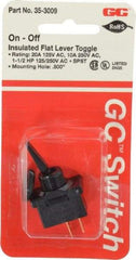 GC/Waldom - SPST Medium Duty On-Off Toggle Switch - Spade Terminal, Paddle Handle Actuator, 1-1/2 hp at 125/250 VAC hp, 125 VAC at 20 A & 250 VAC at 10 A - Strong Tooling