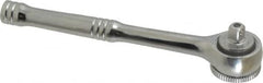 Paramount - 1/4" Drive Round Head Quick-Release Ratchet - Chrome Finish, 5-3/4" OAL, 45 Gear Teeth, Full Polished Knurled Handle - Strong Tooling