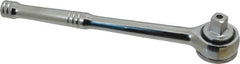 Paramount - 1/2" Drive Round Head Quick-Release Ratchet - Chrome Finish, 10-3/32" OAL, 45 Gear Teeth, Full Polished Knurled Handle - Strong Tooling