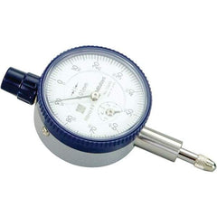 Mitutoyo - 5mm Range, 0-100 Dial Reading, 0.01mm Graduation Dial Drop Indicator - 40mm Dial, 1mm Range per Revolution, 0.01mm Accuracy, Revolution Counter - Strong Tooling