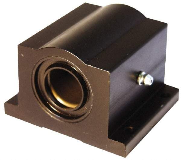 L.M76 - 0.2505" Inside Diam, Closed Single Pillow Block Linear Bearing - 1-5/8" Overall Width - Strong Tooling