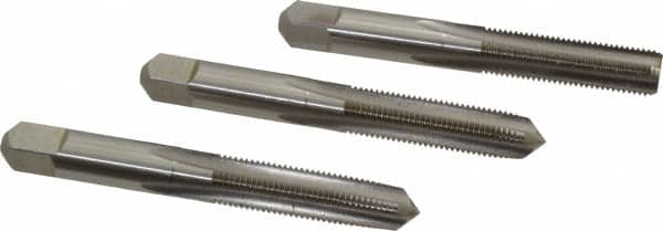 Hertel - 3/8-24 UNF, 4 Flute, Bottoming, Plug & Taper, Bright Finish, High Speed Steel Tap Set - 2-15/16" OAL, 2B/3B Class of Fit - Exact Industrial Supply