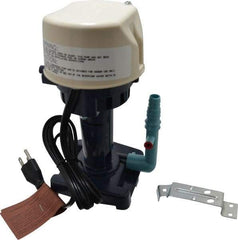 Little Giant Pumps - 0.9 Amp, 115 Volt, 1/70 hp, 1 Phase, Thermal Plastic Evaporative Cooler Pumps Machine Tool & Recirculating Pump - 5.1 GPM, 9.5 psi, 9" Overall Height, 4-1/2" Body Length, ABS Impeller, Open Fan Cooled Motor - Strong Tooling