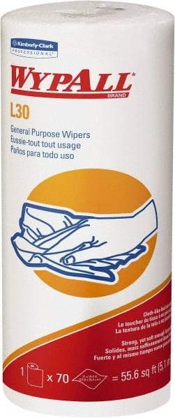 WypAll - L30 Dry General Purpose Wipes - Small Roll, 10-3/8" x 11" Sheet Size, White - Strong Tooling