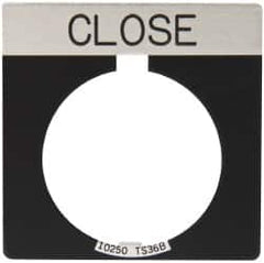 Eaton Cutler-Hammer - Square, Legend Plate - Close - Black Background, 30-1/2mm Hole Diameter - Strong Tooling