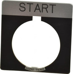 Eaton Cutler-Hammer - Square, Legend Plate - Start - Black Background, 30-1/2mm Hole Diameter - Strong Tooling