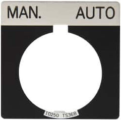 Eaton Cutler-Hammer - Square, Legend Plate - Manual-Auto - Black Background, 30-1/2mm Hole Diameter - Strong Tooling