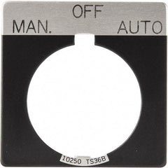 Eaton Cutler-Hammer - Square, Legend Plate - Manual-Off-Auto - Black Background, 30-1/2mm Hole Diameter - Strong Tooling