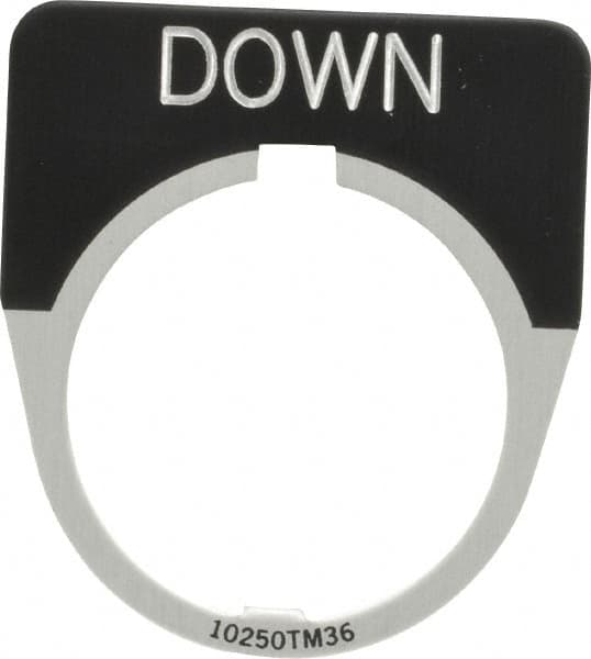 Eaton Cutler-Hammer - Half Round, Legend Plate - Down - Black Background, 30-1/2mm Hole Diameter - Strong Tooling