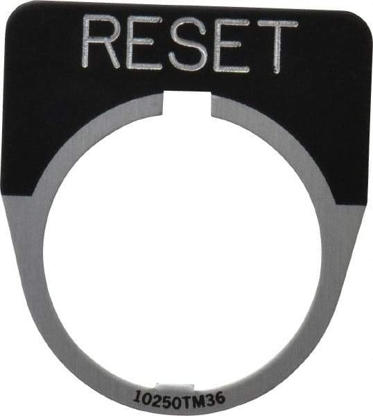 Eaton Cutler-Hammer - Half Round, Legend Plate - Reset - Black Background, 30-1/2mm Hole Diameter - Strong Tooling