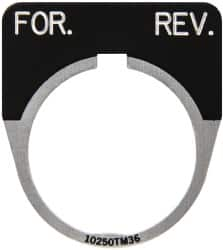 Eaton Cutler-Hammer - Half Round, Legend Plate - For-Rev - Black Background, 30-1/2mm Hole Diameter - Strong Tooling