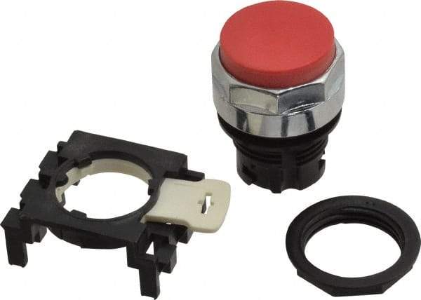 Eaton Cutler-Hammer - 25mm Mount Hole, Extended Straight, Pushbutton Switch Only - Round, Red Pushbutton, Nonilluminated, Momentary (MO) - Strong Tooling