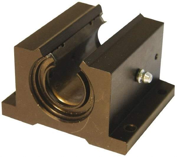 L.M76 - 1.0008" Inside Diam, Open Single Pillow Block Linear Bearing - 3-1/4" Overall Width - Strong Tooling