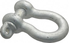 Made in USA - 1-1/8" Nominal Chain Size, 9.5 Ton Carbon Steel Screw Anchor Shackle - 1-1/8" Diam, 1-1/4" Pin Diam, 4-1/4" High x 1-13/16" Wide Inside Jaw, 2-15/16" Inside Width, 2-5/8" Max Body Thickness - Strong Tooling