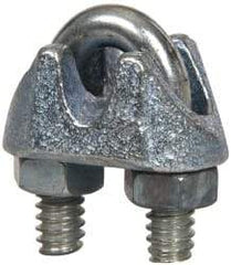 Value Collection - 1/8" Wire Rope U-Bolt Clip - Malleable Iron, Galvanized - Strong Tooling