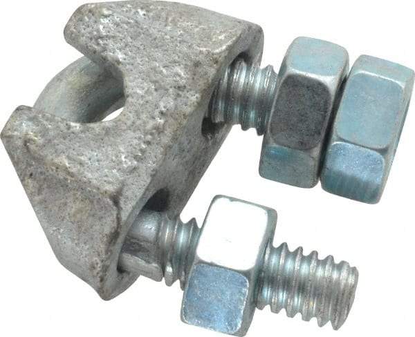 Value Collection - 3/16" Wire Rope U-Bolt Clip - Malleable Iron, Galvanized - Strong Tooling